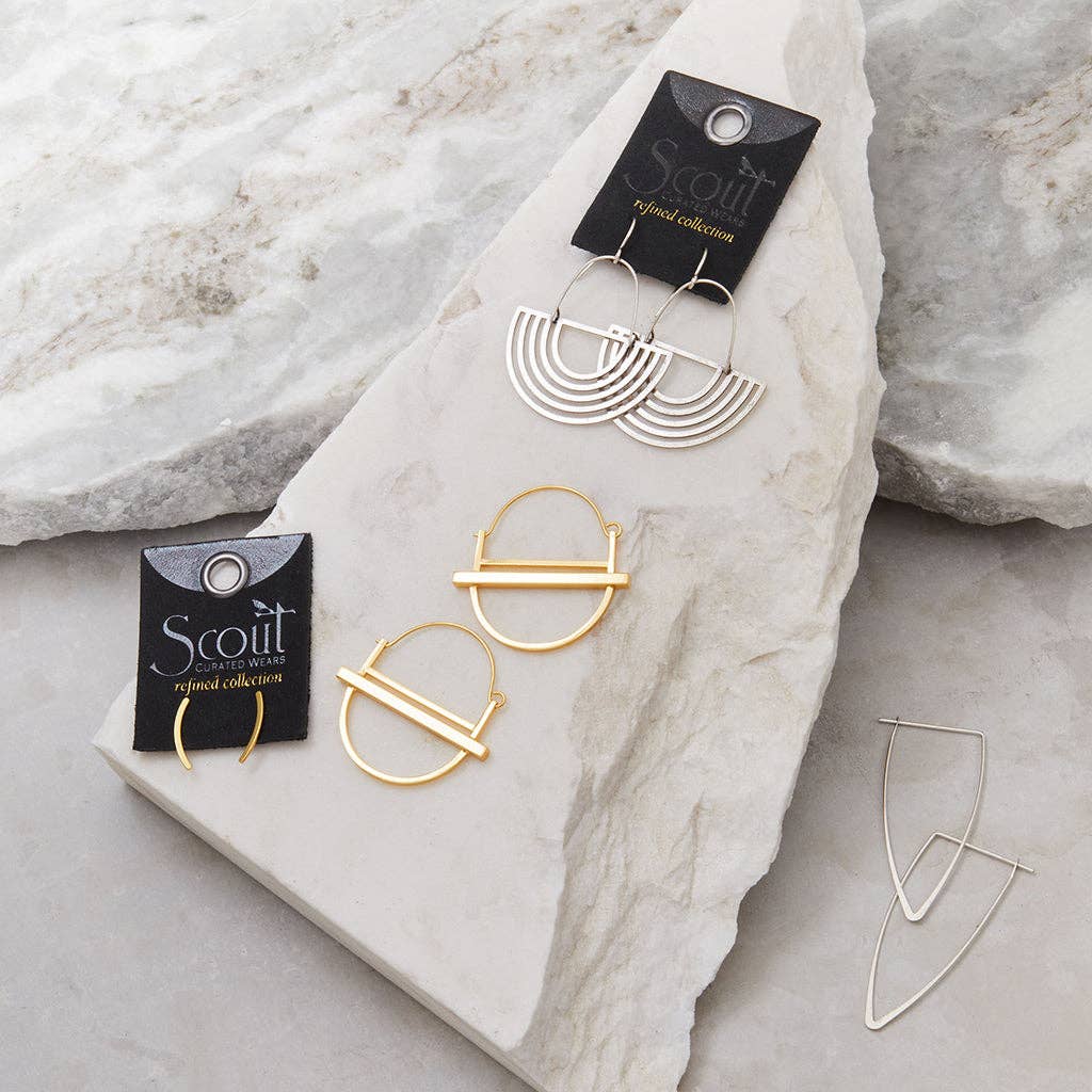 Comet Curve/Sterling Silver Earrings - vibeboxshop