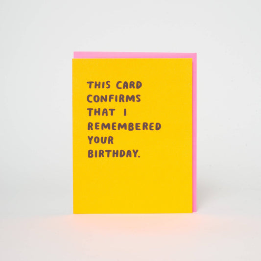 Confirmed Birthday Greeting Card - vibeboxshop