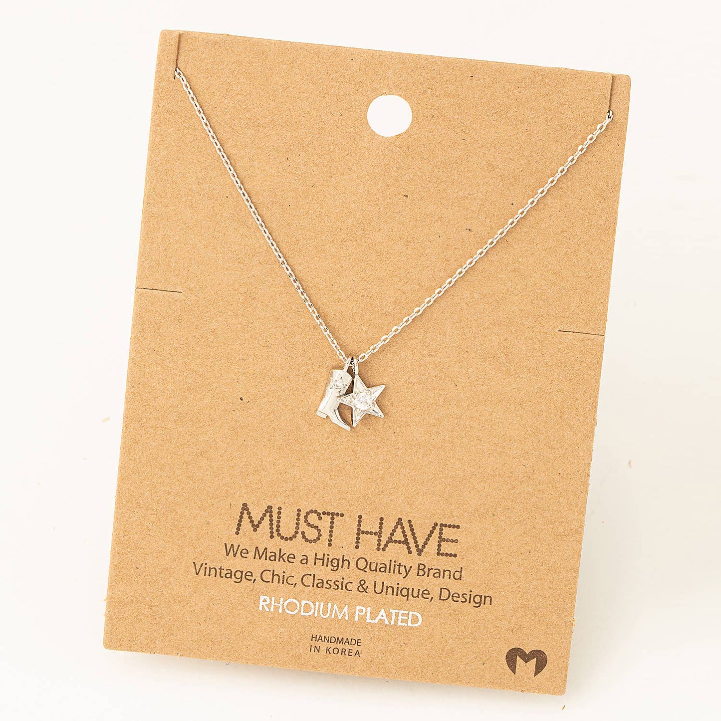 Cowboy Boots Star Necklace - vibeboxshop
