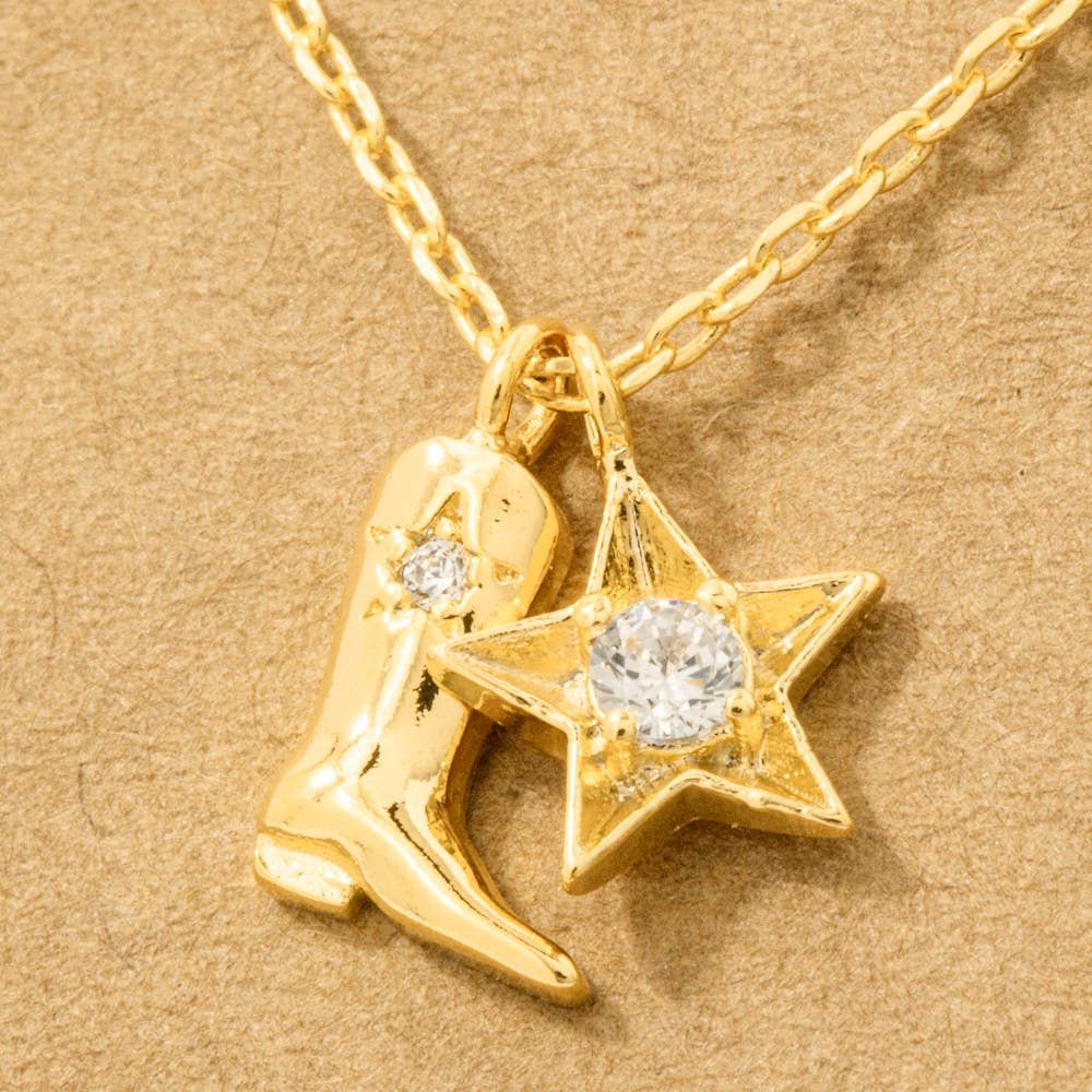 Cowboy Boots Star Necklace - vibeboxshop