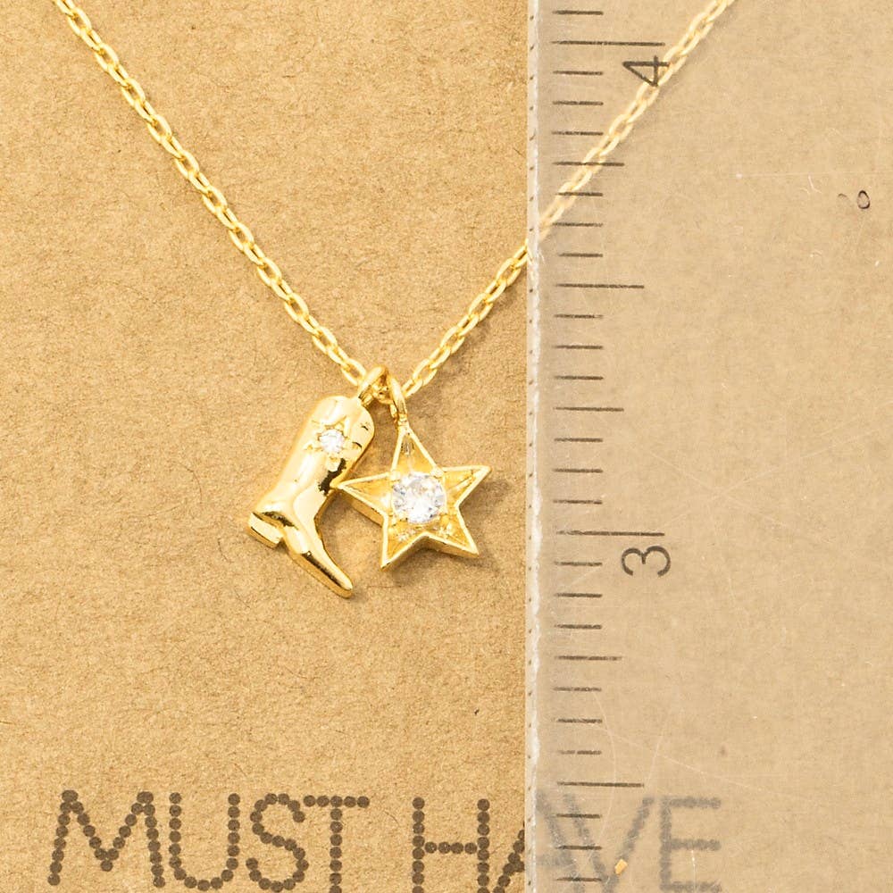Cowboy Boots Star Necklace - vibeboxshop