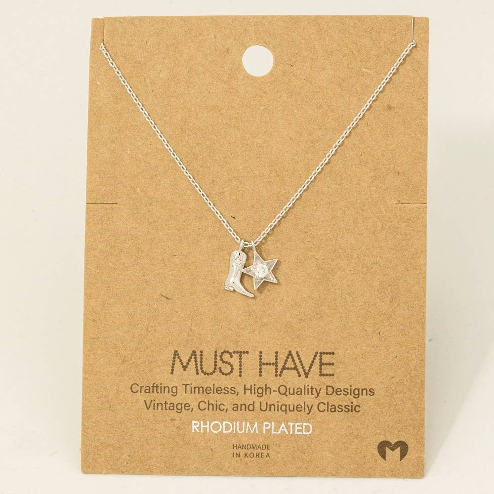 Cowboy Boots Star Necklace - vibeboxshop