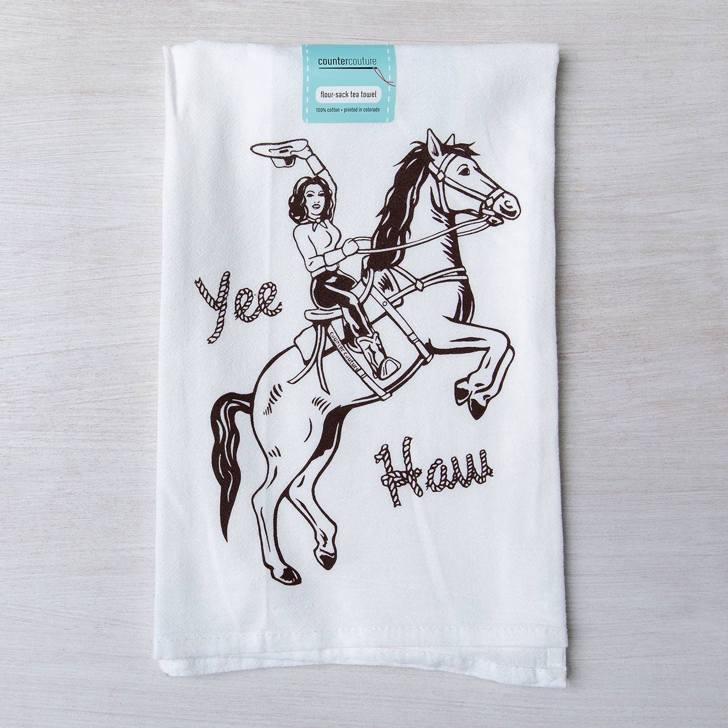 Cowgirl Tea Towel | Screen Printed - vibeboxshop