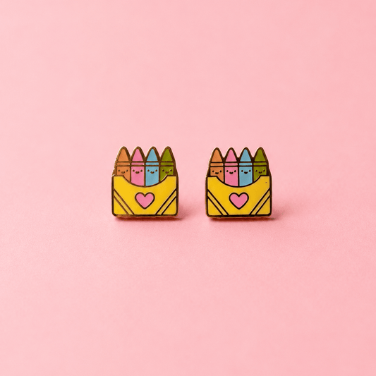 Crayon Stud Earrings - vibeboxshop