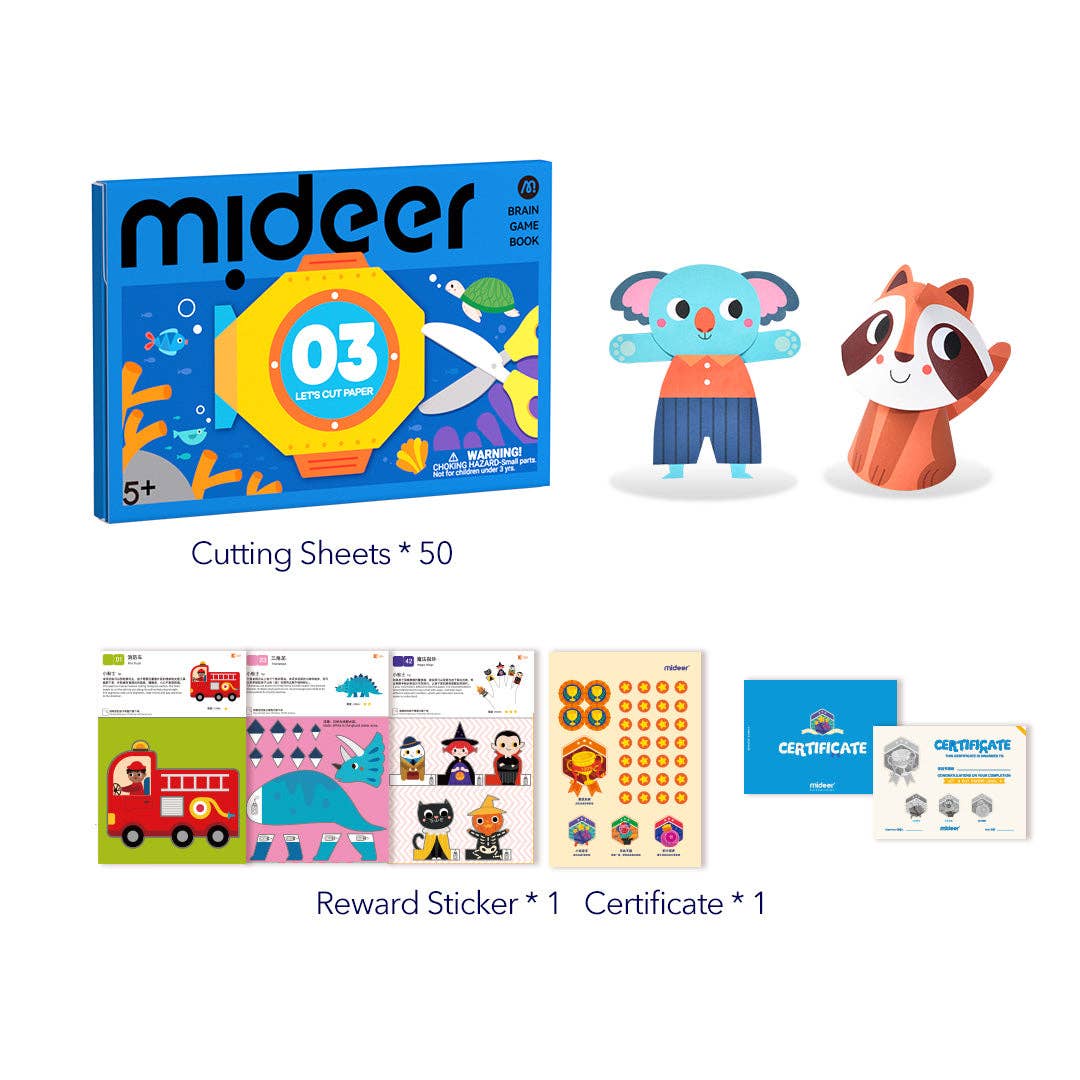 Brain Game Book: Let's Cut Paper - 5 & Up