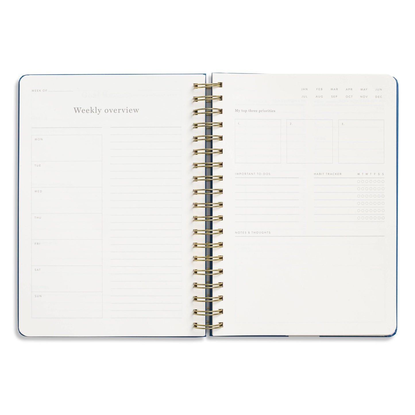 Daily Planner - Bold Blue - Undated - vibeboxshop
