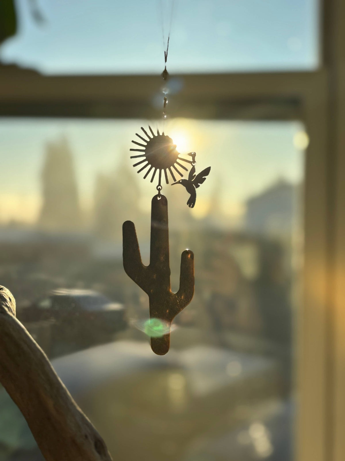 Desert Hummingbird Cactus Suncatcher - vibeboxshop