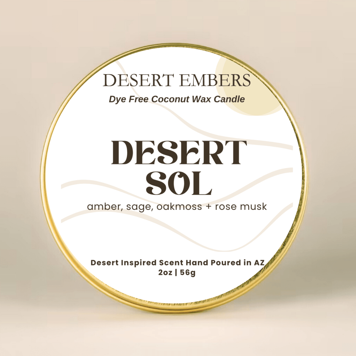 Desert Sol Water Gold Travel-Friendly Candle Tins - vibeboxshop