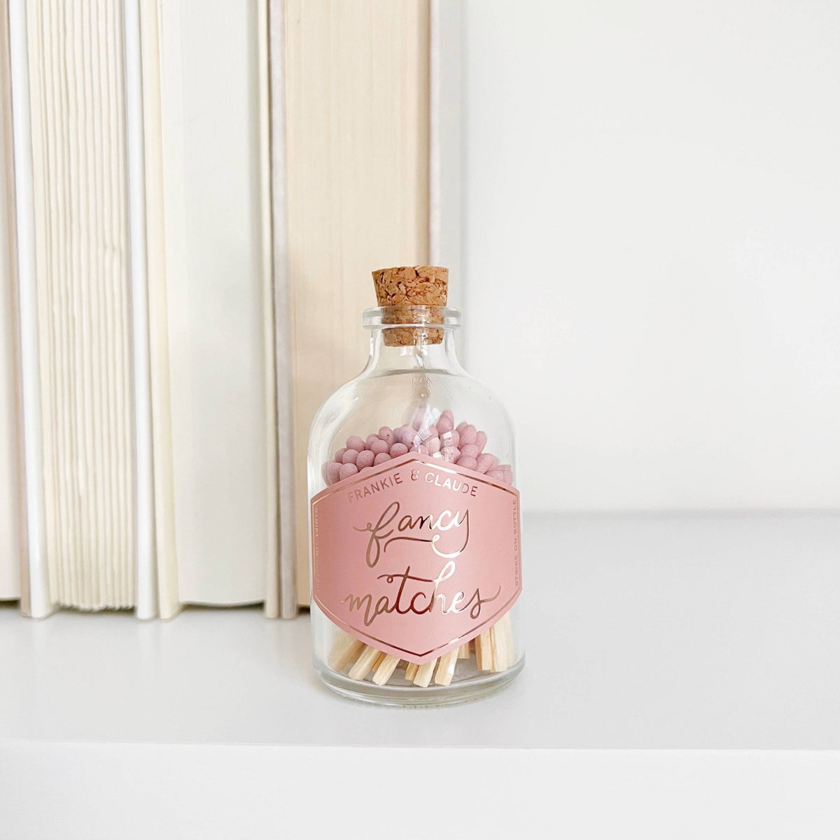 Dusty Rose Matches in Glass Jar - vibeboxshop