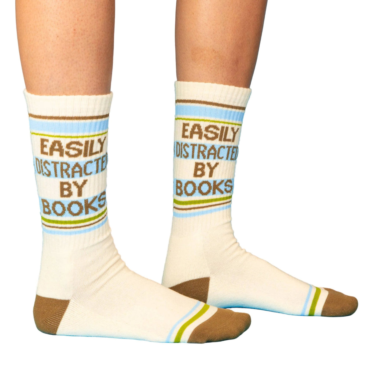Easily Distracted By Books Gym Crew Socks - vibeboxshop