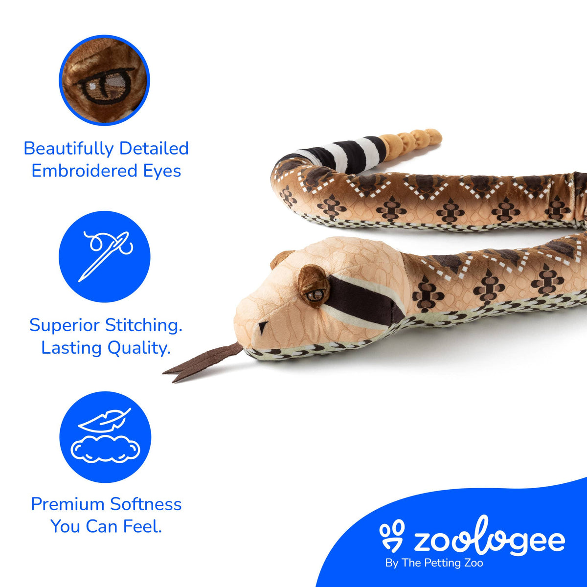 Earth Keeperz Western Diamondback Snake 54" (137cm) Recycled Plush