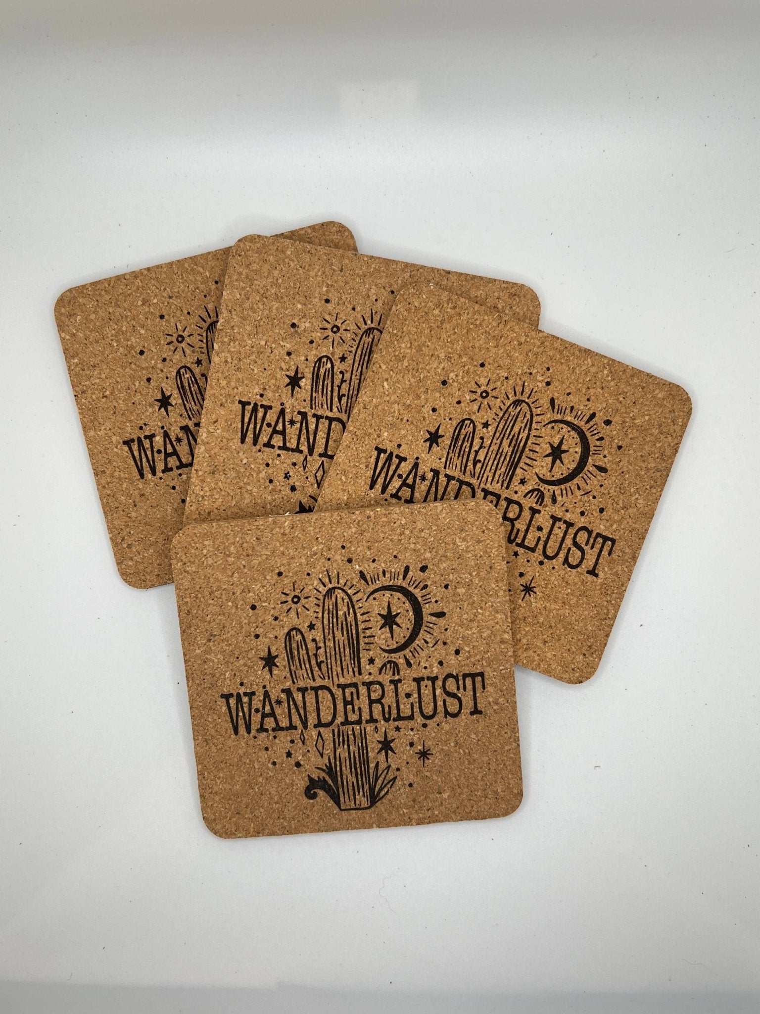 Engraved Cork Coasters Set of 4 - vibeboxshop