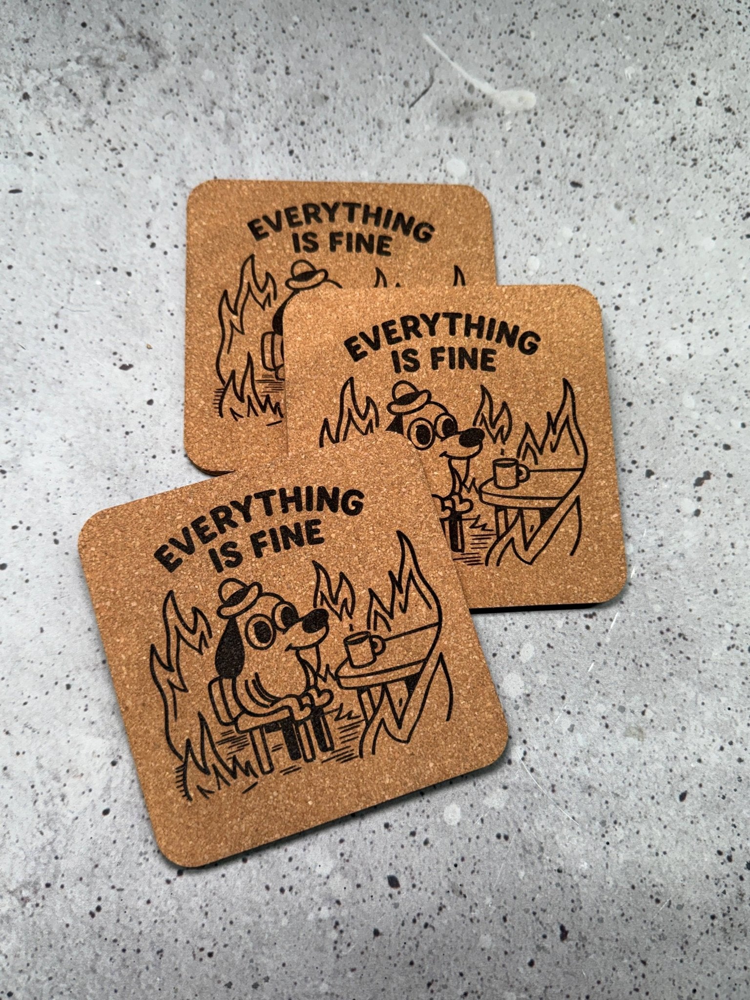 Engraved Cork Coasters Set of 4 - vibeboxshop