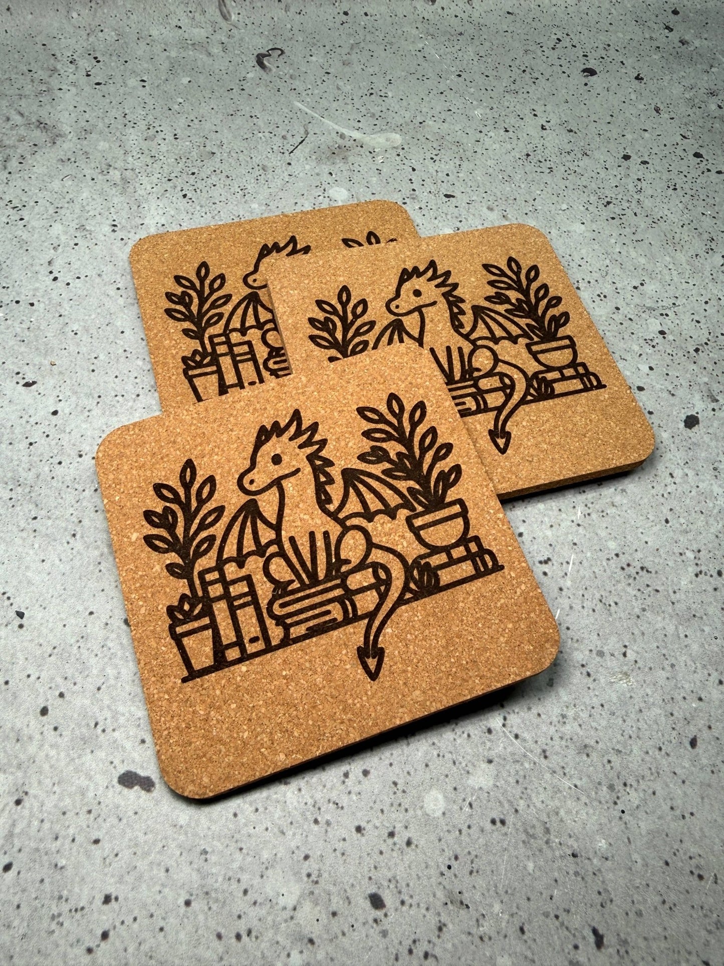 Engraved Cork Coasters Set of 4 - vibeboxshop
