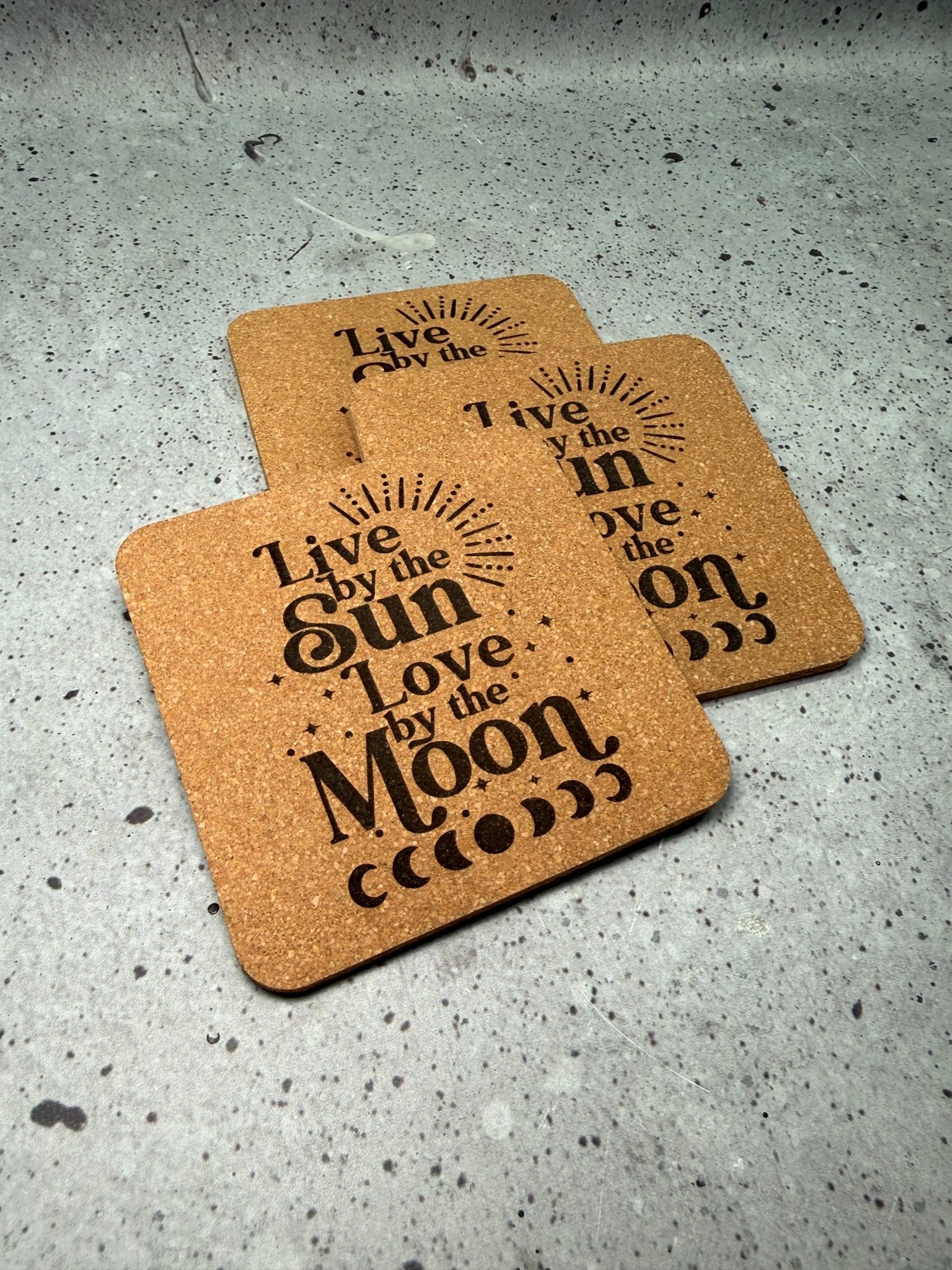 Engraved Cork Coasters Set of 4 - vibeboxshop