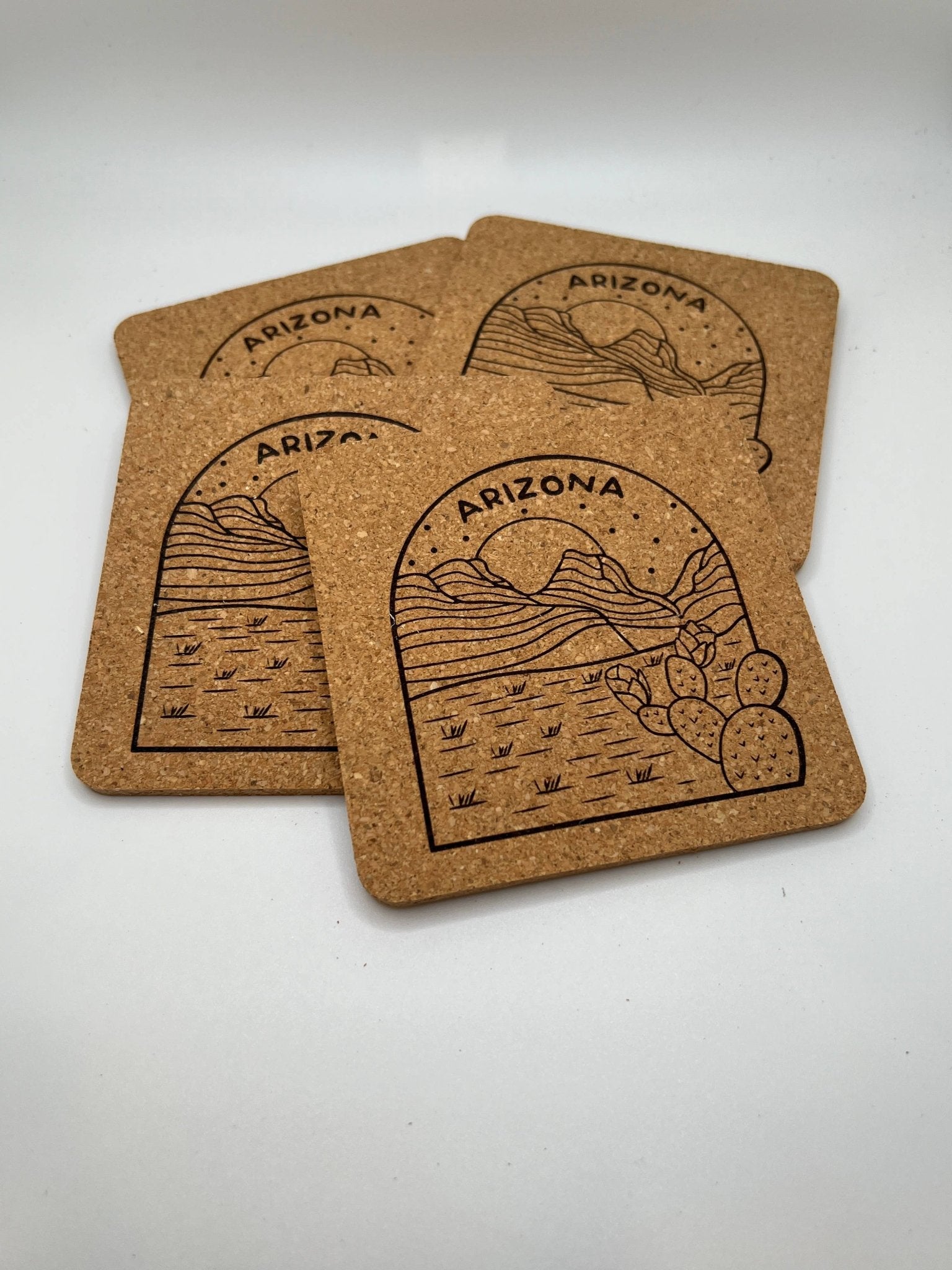 Engraved Cork Coasters Set of 4 - vibeboxshop