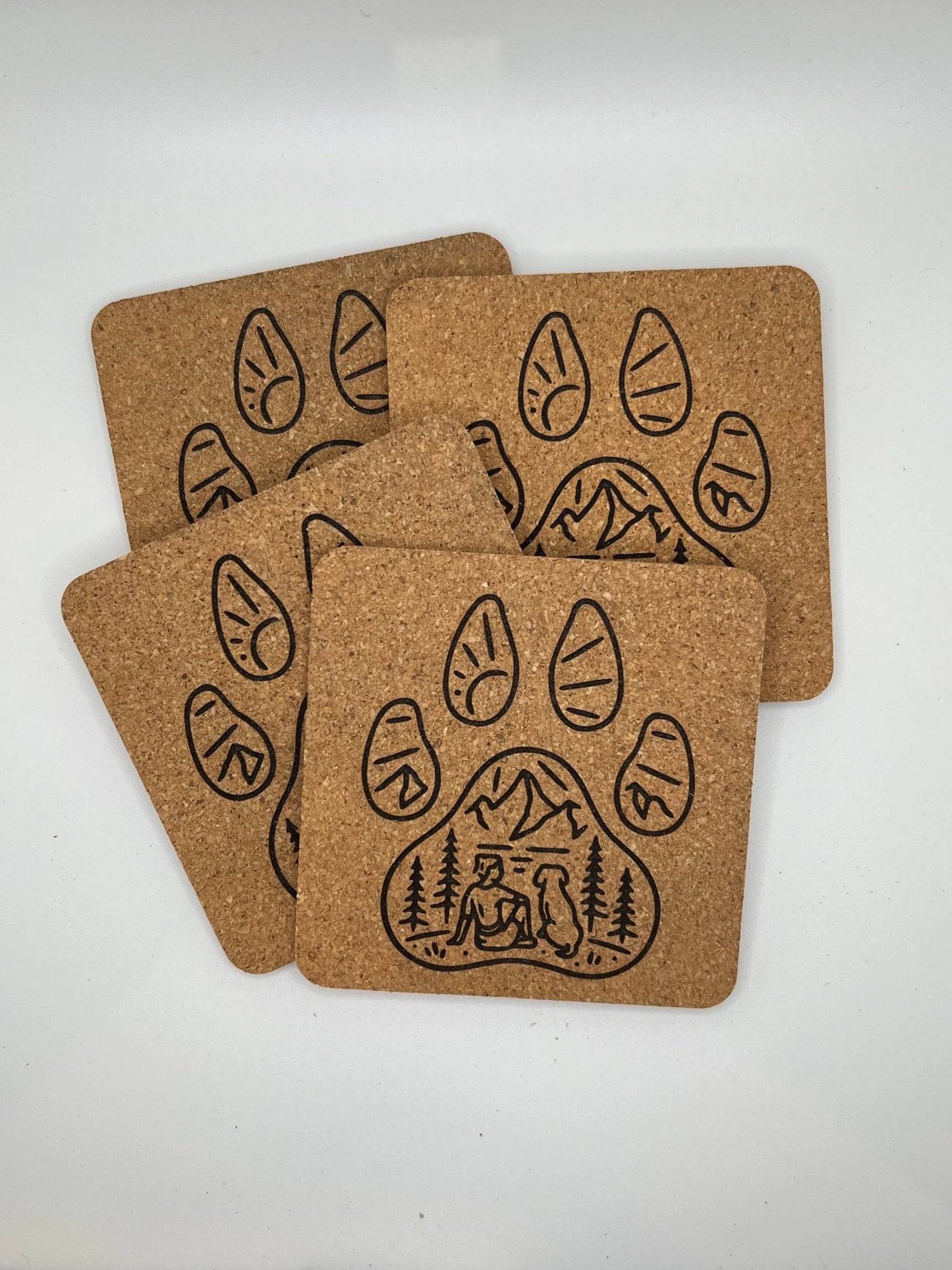 Engraved Cork Coasters Set of 4 - vibeboxshop