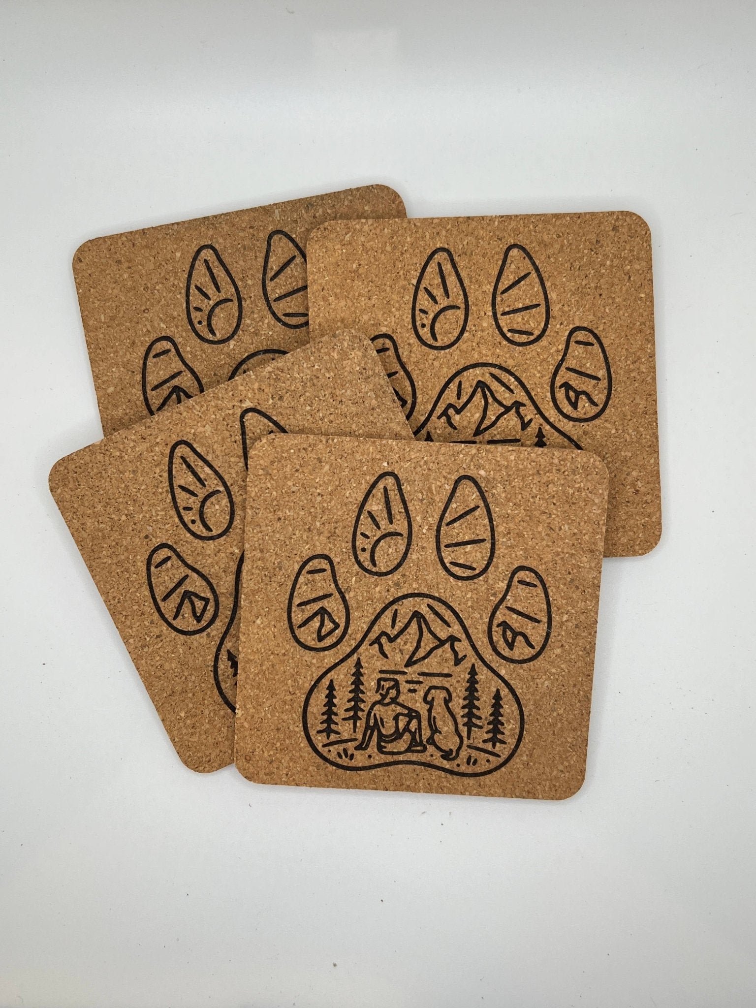 Engraved Cork Coasters Set of 4 - vibeboxshop