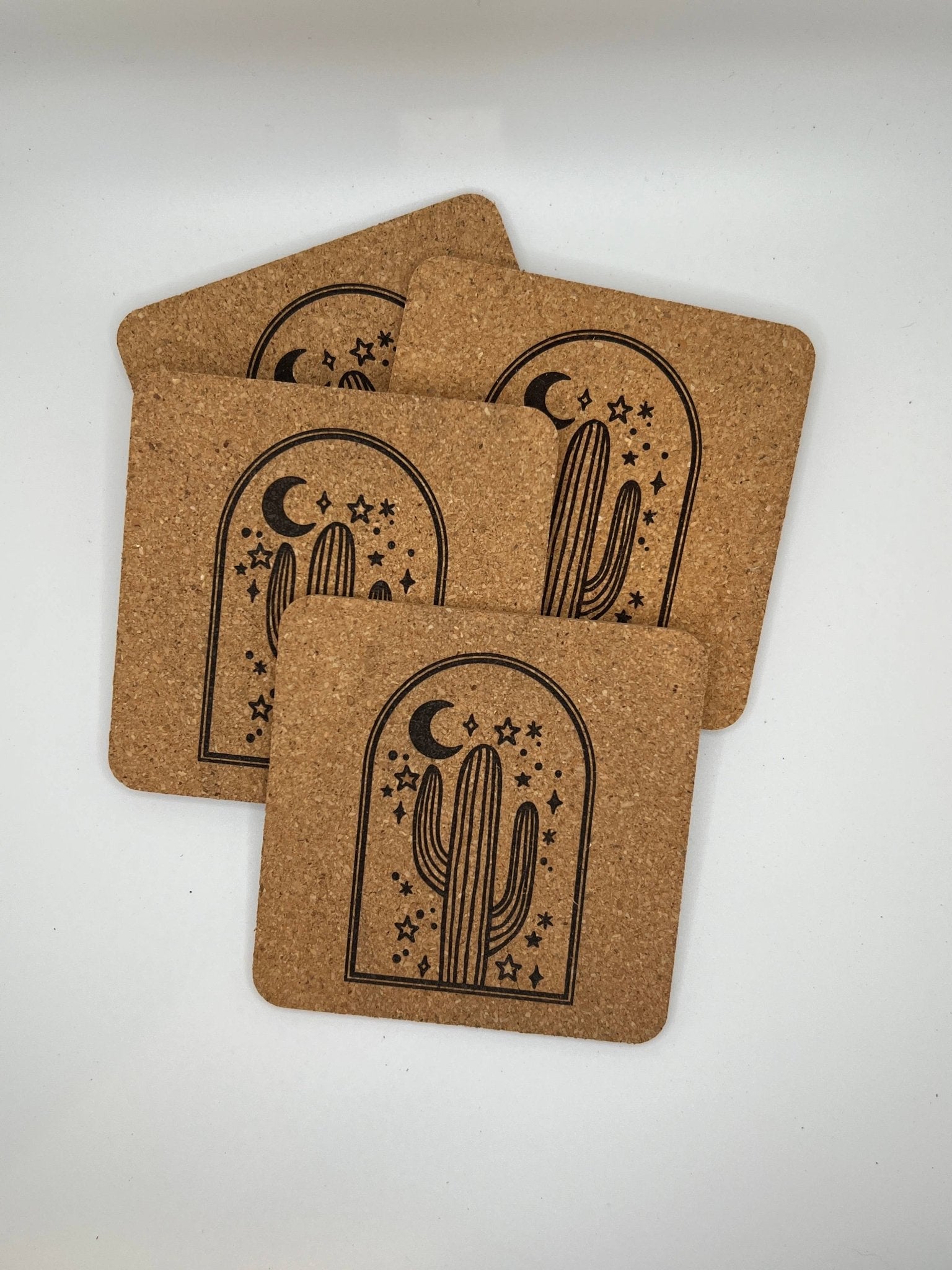 Engraved Cork Coasters Set of 4 - vibeboxshop