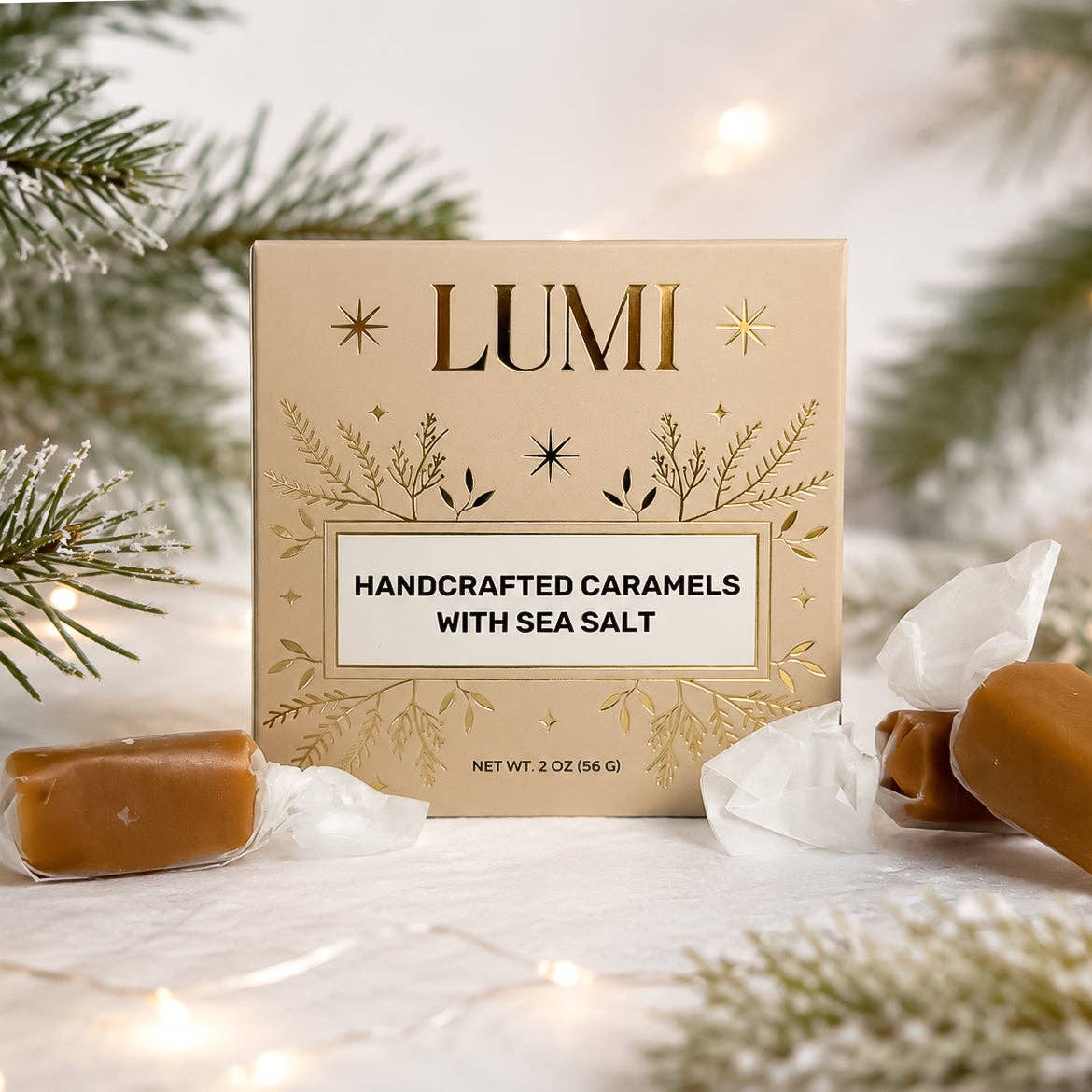 Fall Handcrafted Caramels with Sea Salt – Beige Box, 2 oz - vibeboxshop
