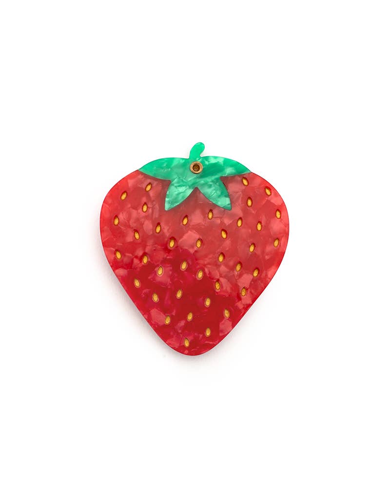 Strawberry Swing-Hinge Folding Compact Mirror