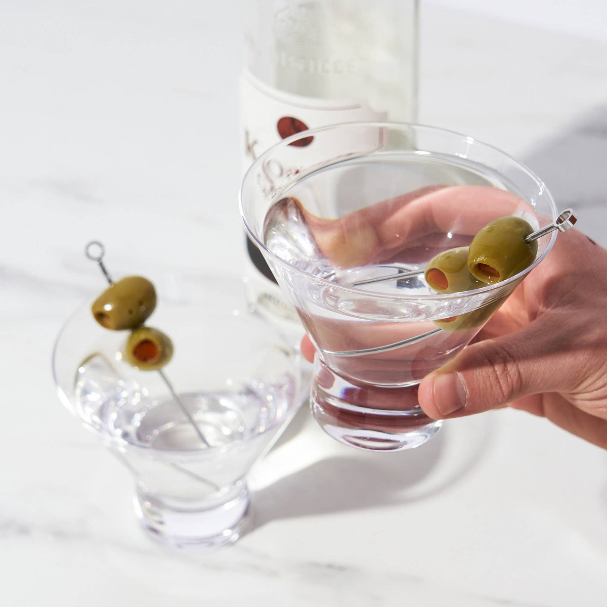 Raye™ HeavyBase Stemless Crystal Martini Glasses Set of 2