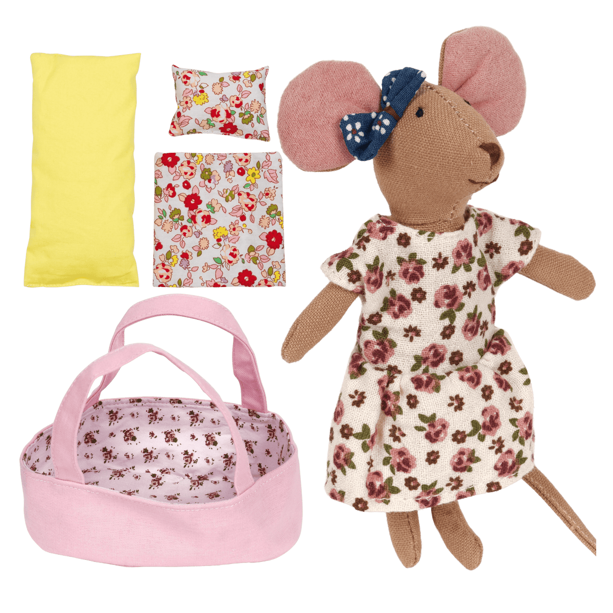 Floral Dress Mouse & Carry Cot Set - vibeboxshop