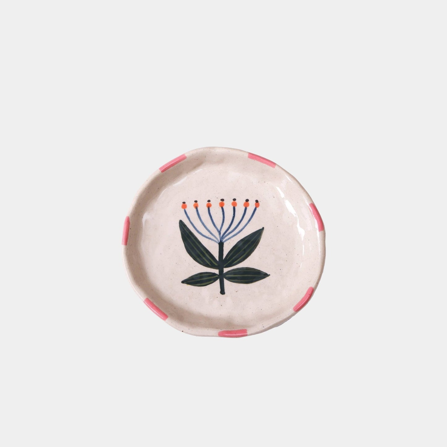 Floral Pink Striped Trinket Dish | Hand Painted - vibeboxshop