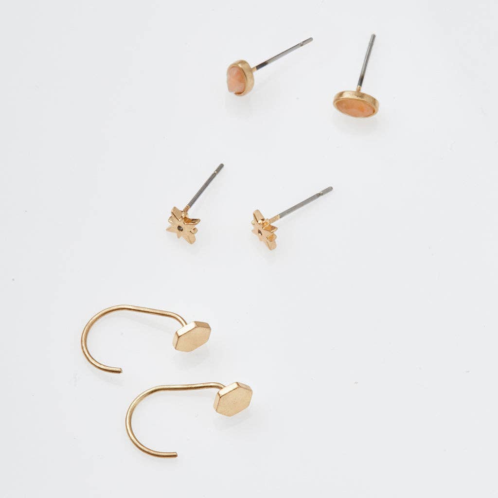 Gabby Stud Trio | Stone of Joy - vibeboxshop