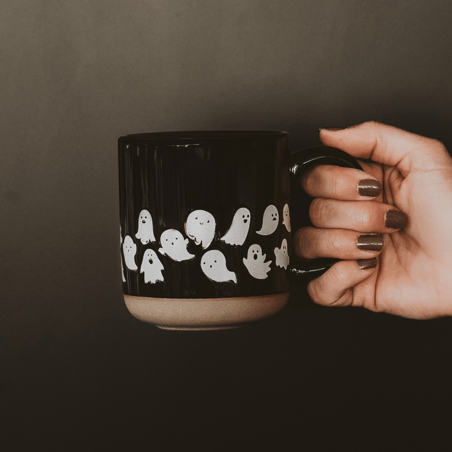 Ghost Pattern Stoneware Mug - vibeboxshop
