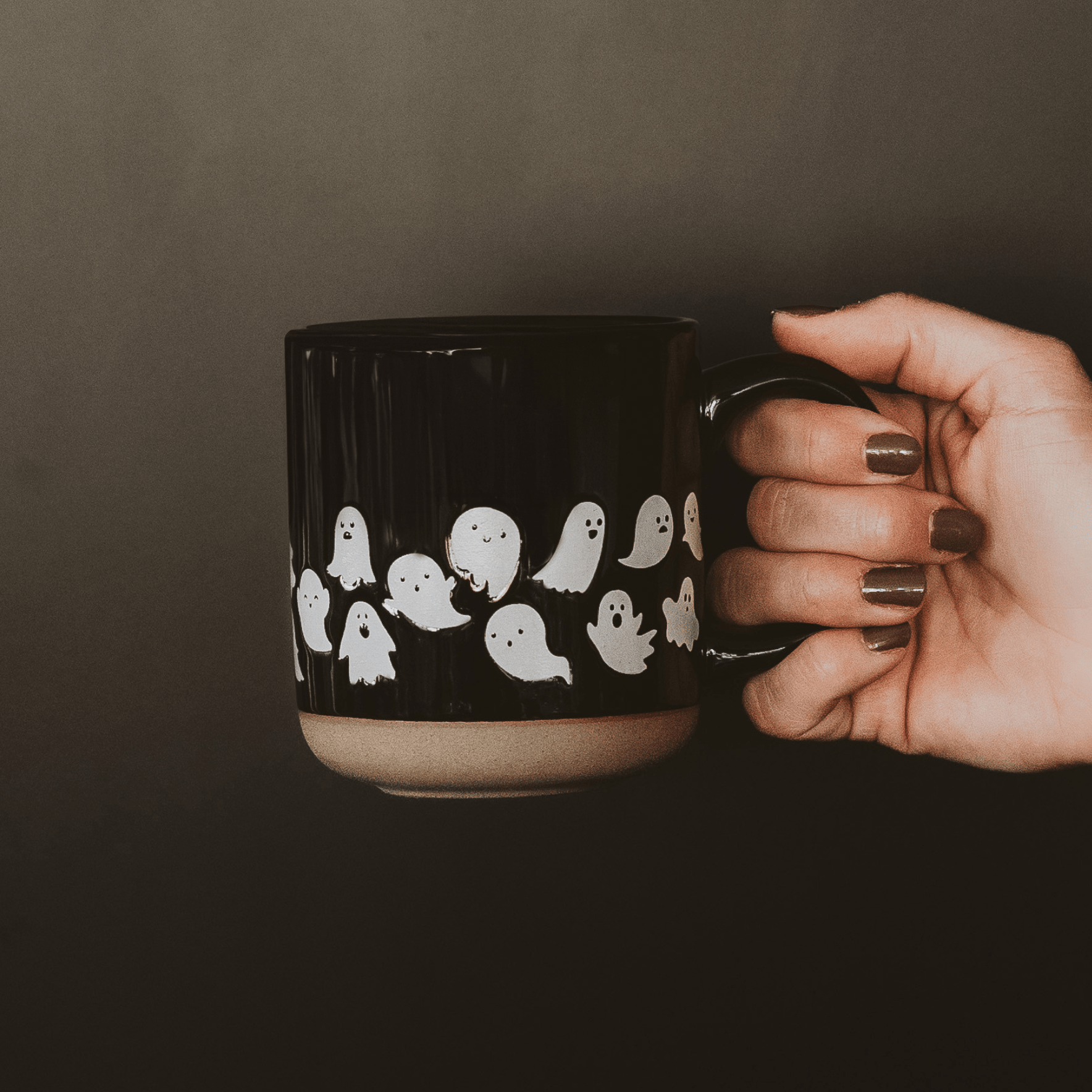 Ghost Pattern Stoneware Mug - vibeboxshop