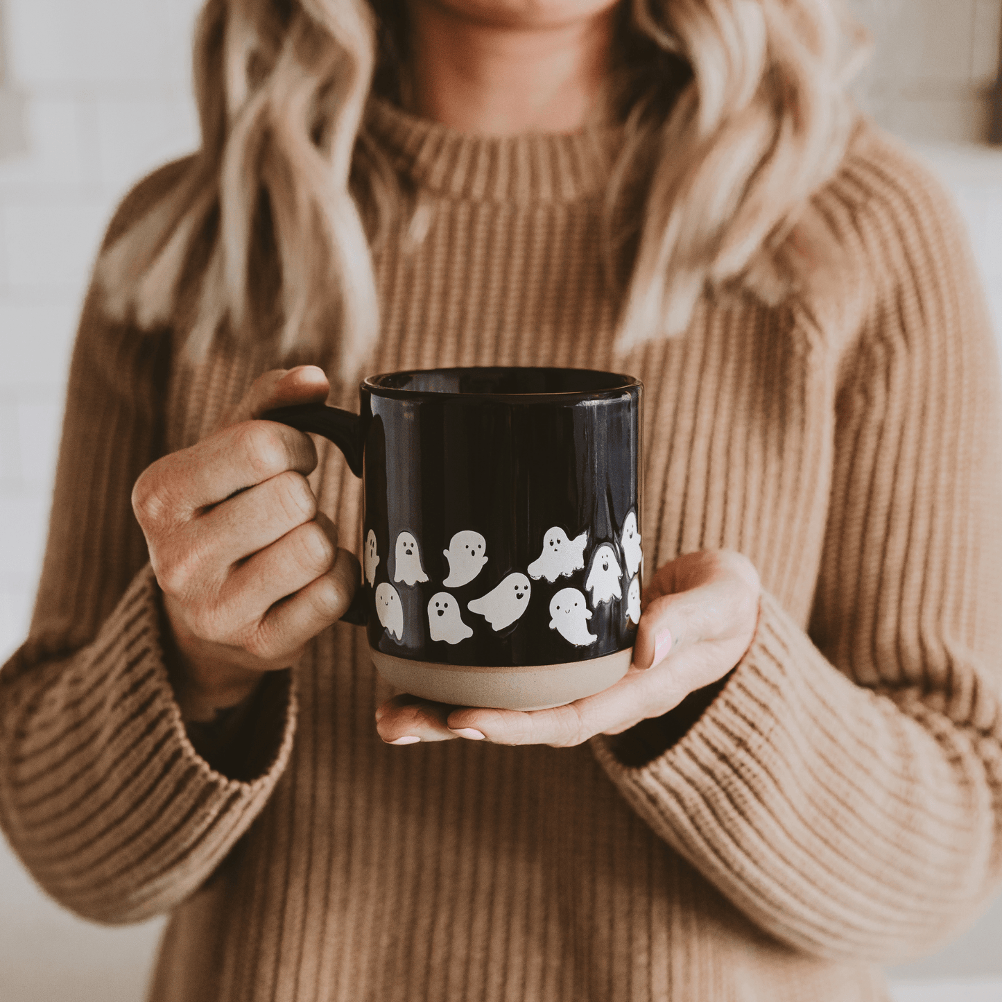 Ghost Pattern Stoneware Mug - vibeboxshop