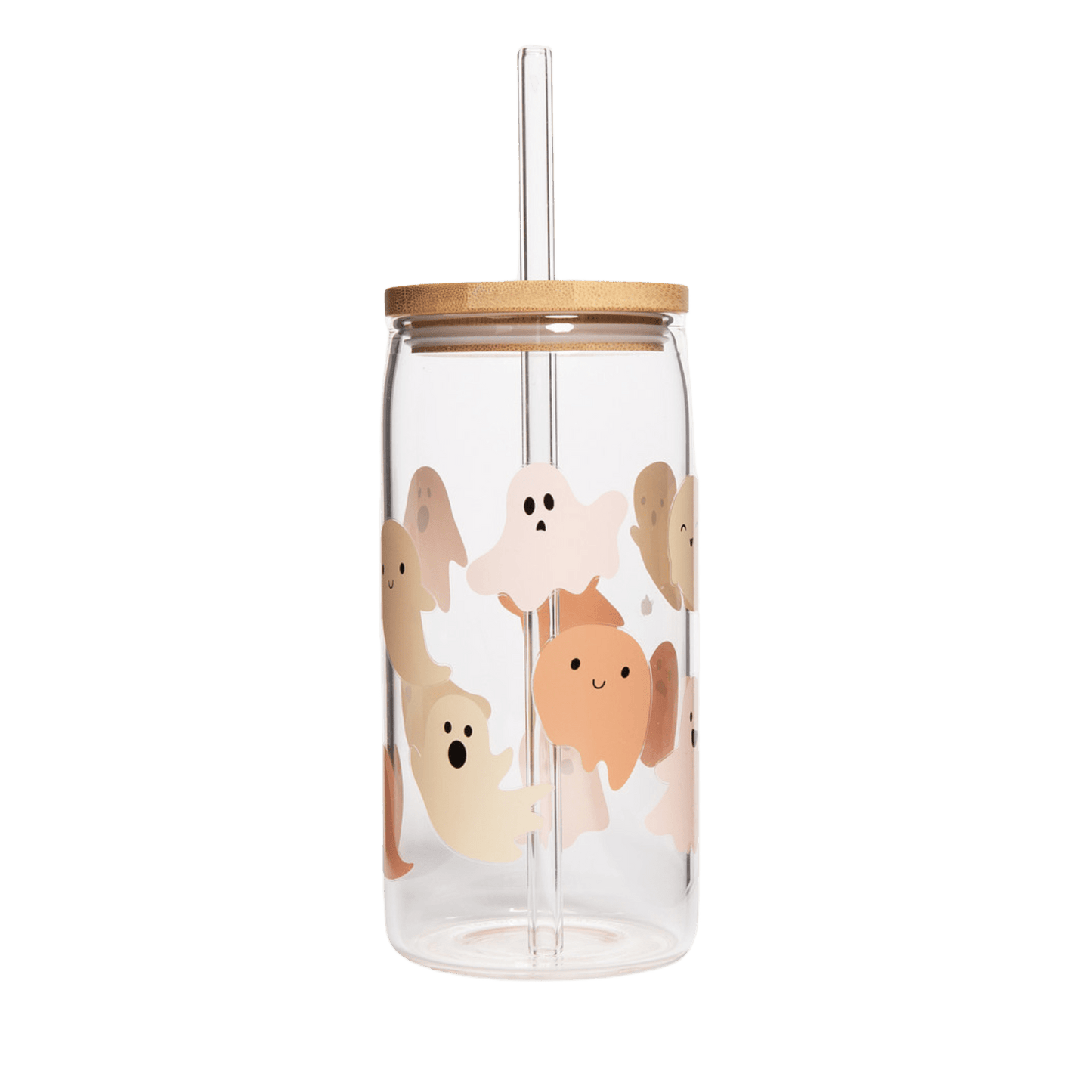 Ghosts Can Glass w/ Straw & Lid - vibeboxshop