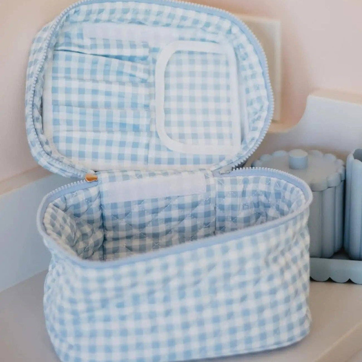 Gingham Make Up Bag - vibeboxshop