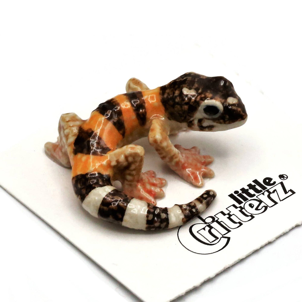 Gladiator Leopard Gecko Porcelain Miniature - vibeboxshop