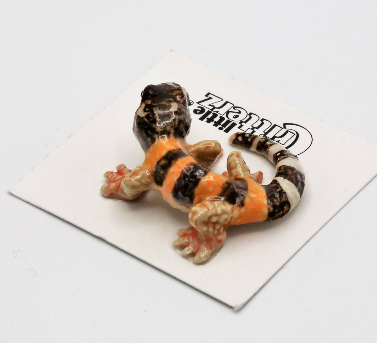 Gladiator Leopard Gecko Porcelain Miniature - vibeboxshop