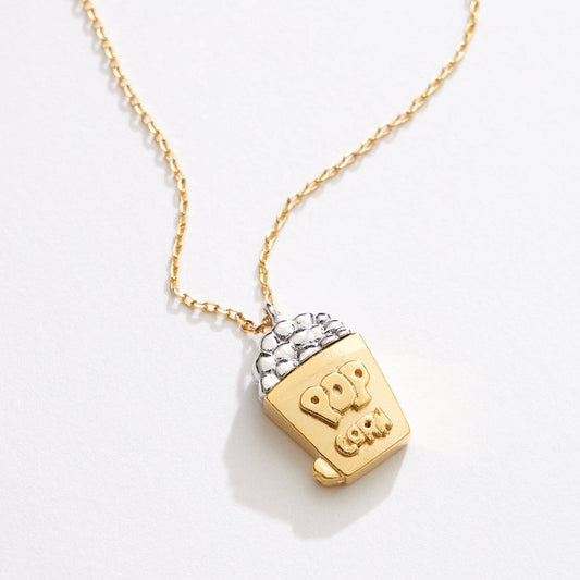Gold Dipped Two Tone Popcorn Necklace - vibeboxshop