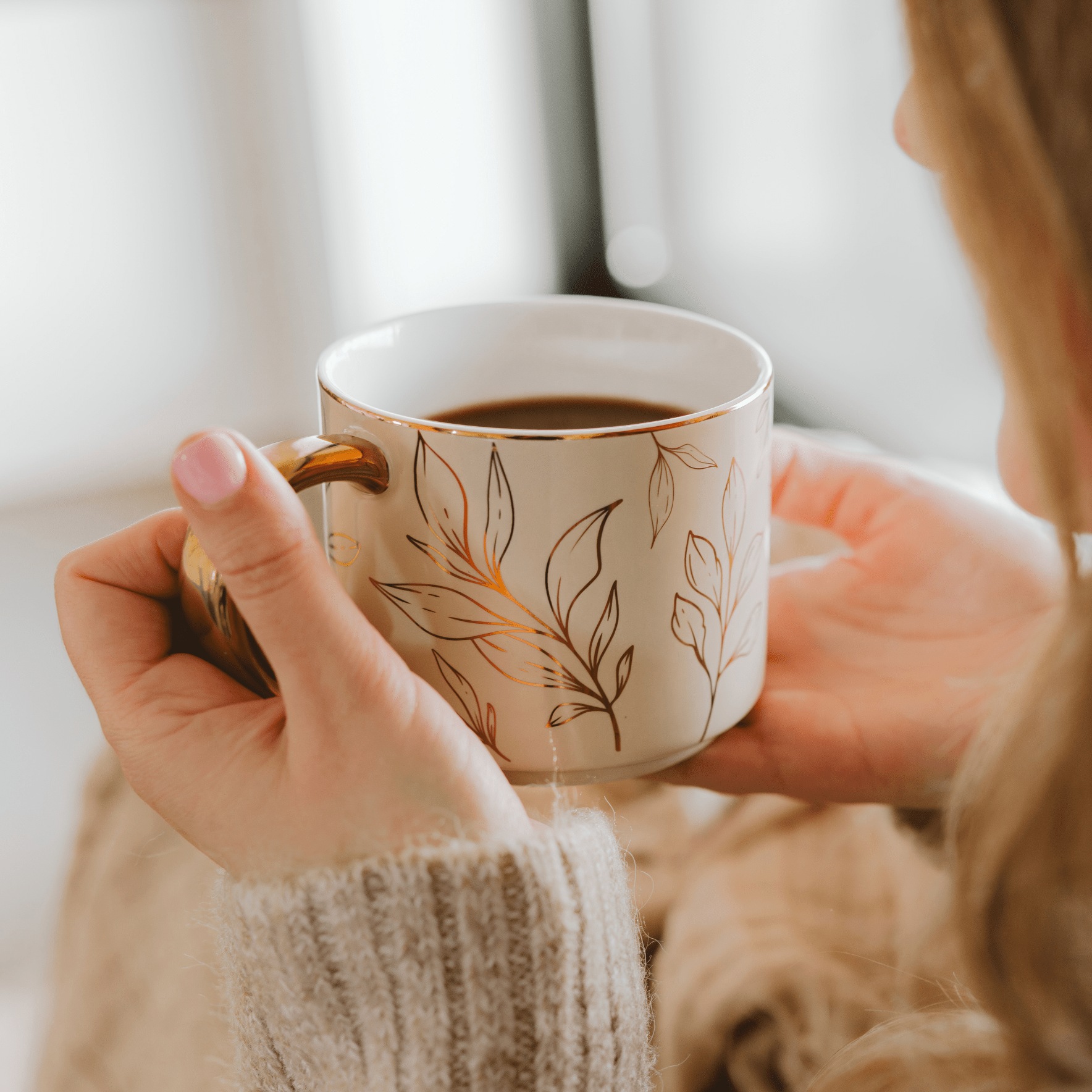 Gold Leaves Coffee Mug - vibeboxshop