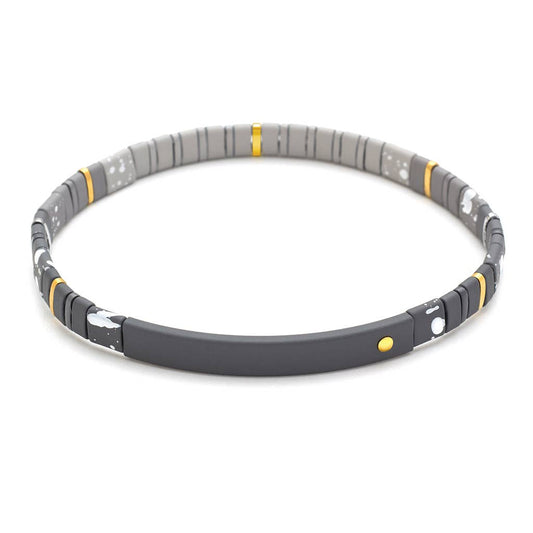 Good Karma Bracelet - Strength & Grace Charcoal/Gold - vibeboxshop