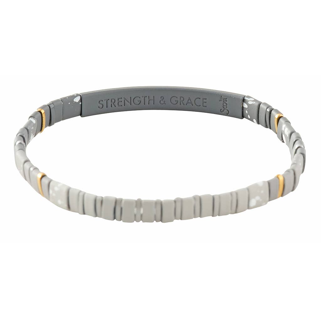 Good Karma Bracelet - Strength & Grace Charcoal/Gold - vibeboxshop