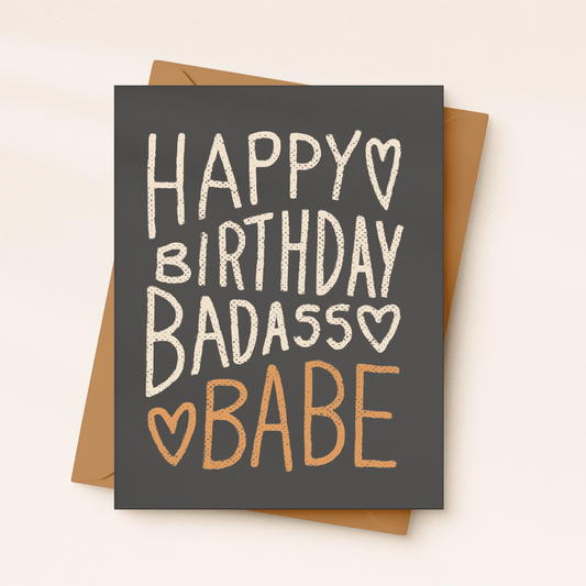 Happy Birthday Badass Babe Card - vibeboxshop