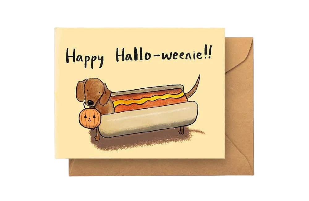 Happy Halloweenie Greeting Card - vibeboxshop