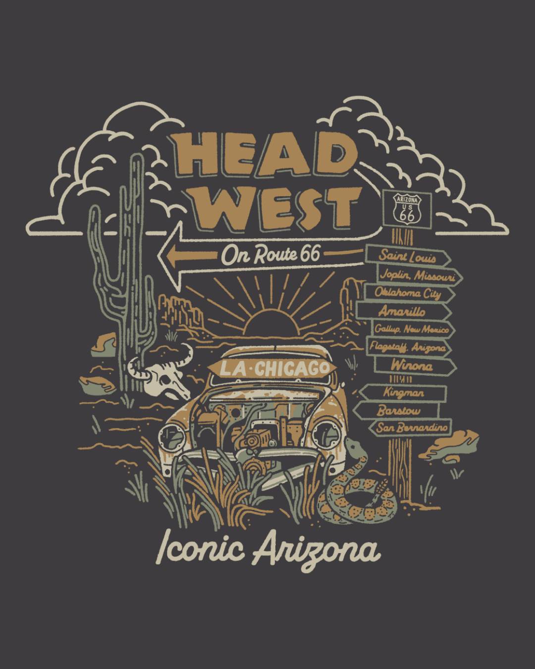 Head West Unisex Tee - vibeboxshop