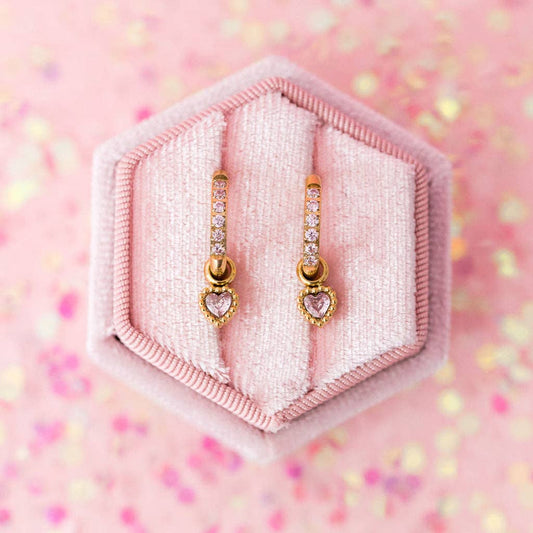 Heart Gemstone Huggie Charms | Charm Only - vibeboxshop