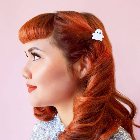 Hey Boo! Ghost Mini Hair Clip - vibeboxshop