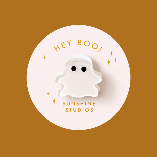 Hey Boo! Ghost Mini Hair Clip - vibeboxshop