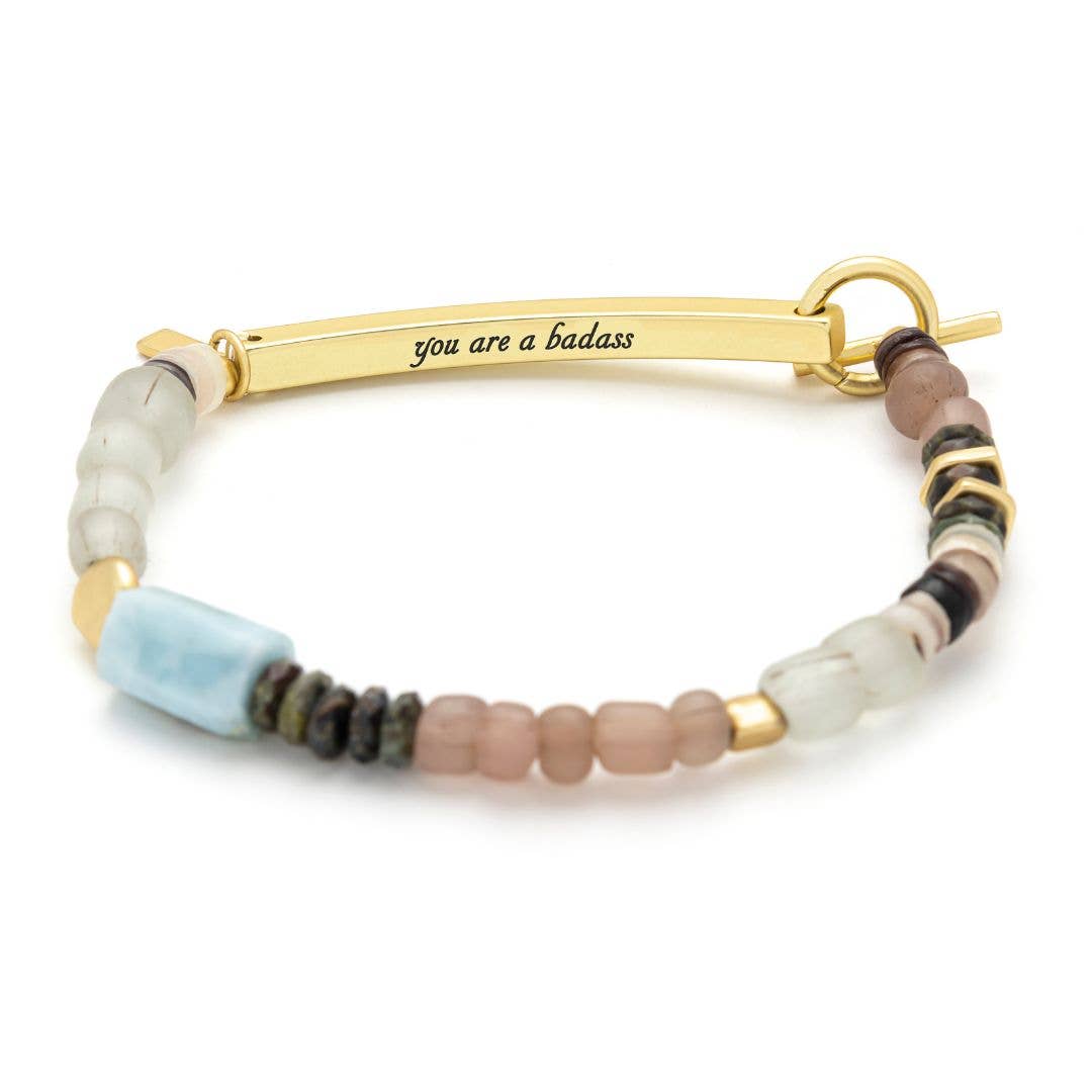 Hidden Message: Badass Bracelet - Larimar | Stone of Dreams - vibeboxshop