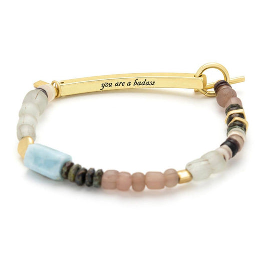 Hidden Message: Badass Bracelet - Larimar | Stone of Dreams - vibeboxshop