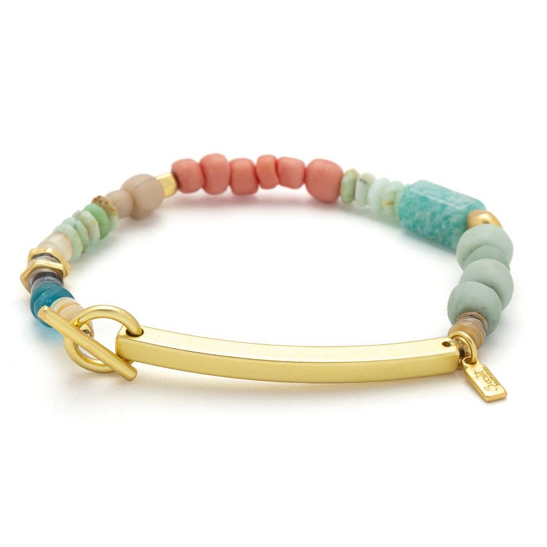 Hidden Message Bracelet - Crushing It/Amazonite/Gold - vibeboxshop