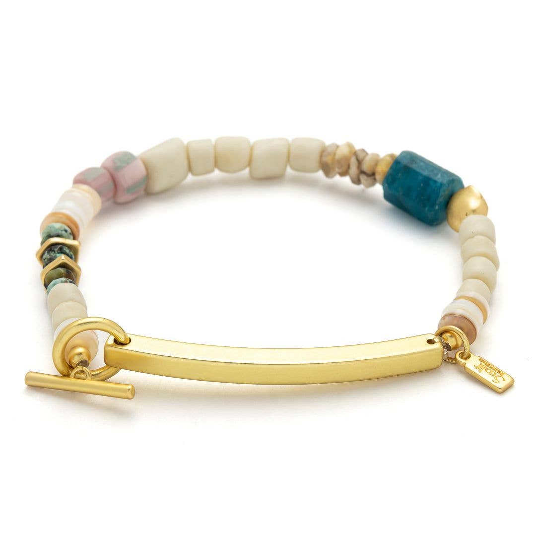 Hidden Message Bracelet - F♥cking Great/Blue Apatite/Gold - vibeboxshop